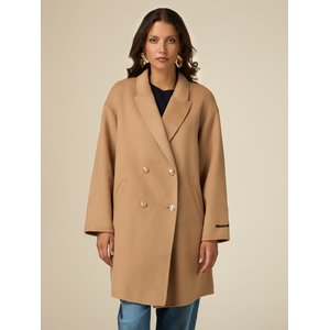 Manteau trapeze a double boutonnage beige Oltre La Redoute