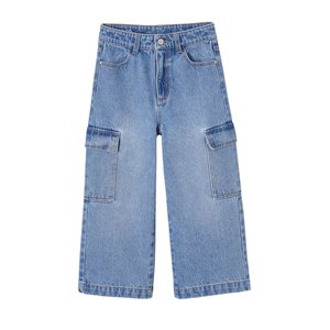 Jean large bas effiloche bleu jean Vertbaudet La Redoute