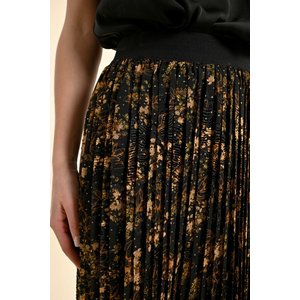 Jupe midi plissee taille haute noir Molly Bracken La Redoute