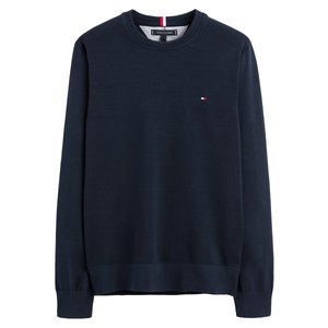 Embroidered logo jumper in cotton cashmere with half zip Tommy Hilfiger La Redoute