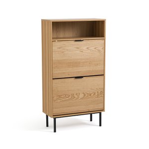 Lindley solid pine 3 drawer shoe cabinet dark wood La Redoute Interieurs La Redoute