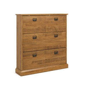 Lindley solid pine 3 drawer shoe cabinet dark wood La Redoute Interieurs La Redoute