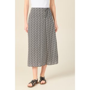 Jupe midi droite fendue satin noir Bonobo La Redoute