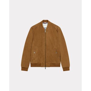 Blouson en cuir col polo plane vegetal marron Chevignon La Redoute