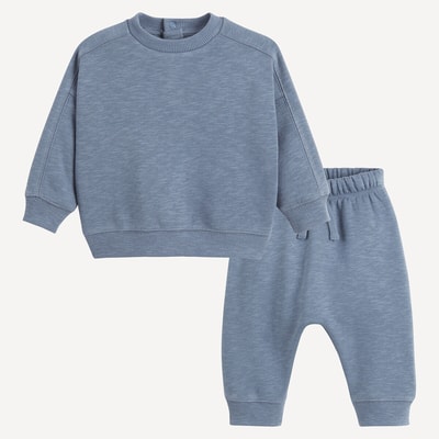 Set van 2 stuks: sweatshirt met ronde hals en warme broek in molton LA REDOUTE COLLECTIONS
