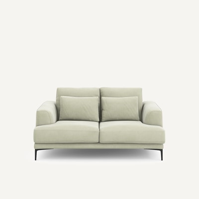 Canapé 2 places, en velours stonewashed, Marsile AM.PM