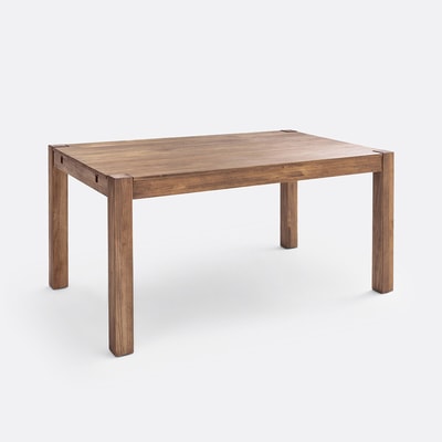 Mesa de jantar extensível, pinho tingido teca e folheado, 6 a 8 lugares, LUNJA LA REDOUTE INTERIEURS