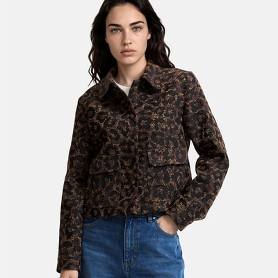 Kurze, gerade geschnittene Jacke aus Jacquard mit Leopardenmuster LA REDOUTE COLLECTIONS