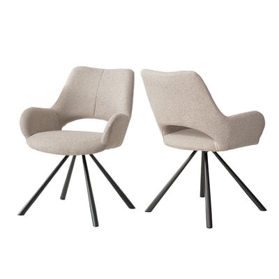Lot de 2 chaises de salle à manger style scandinave, BETH MEUBLES COSY