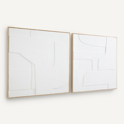 Conjunto de 2 quadros, papel em relevo, Hekatos AM.PM