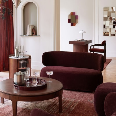 Banquette en velours, MODALIE AM.PM X EMMANUEL GALLINA