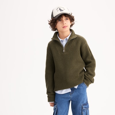 Pull col montant zippé en grosse maille LA REDOUTE COLLECTIONS