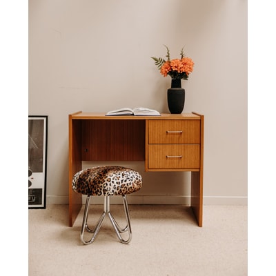 Bureau en chêne et métal Yvan N°453 - Bon état DEBONGOUT