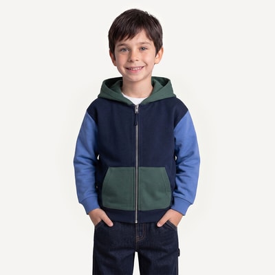 Hoodie met kap, color block, van fleece LA REDOUTE COLLECTIONS
