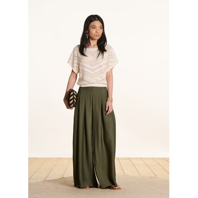 Pantalon large taille haute élastiquée LA FEE MARABOUTEE