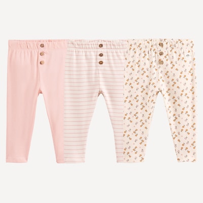 Set van 3 gestreepte en gebloemde leggings LA REDOUTE COLLECTIONS