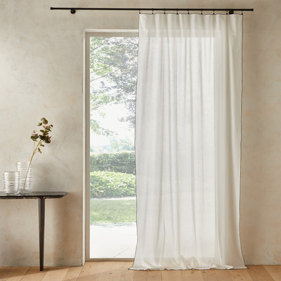 Halka 100% Organic Washed Cotton Voile Sheer Curtain Panel AM.PM