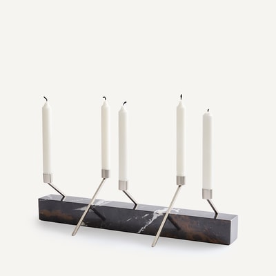 Bougeoir centre de table en marbre, hauteur 21,3 cm, SEBASTIANO AM.PM