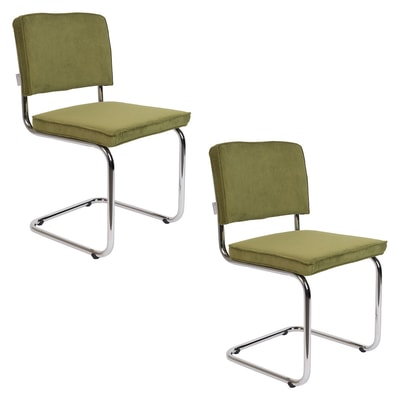 Lot de 2 chaises de repas en velours côtelé - RIDGE ZUIVER