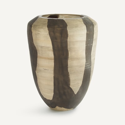 Vaso in vetro dipinto a righe opache, H26,5 cm, Hedi AM.PM