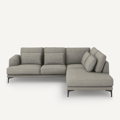 Geschlossenes Ecksofa Marsile mit Ecke rechts, Strukturgewebe Viskose/Leinen AM.PM