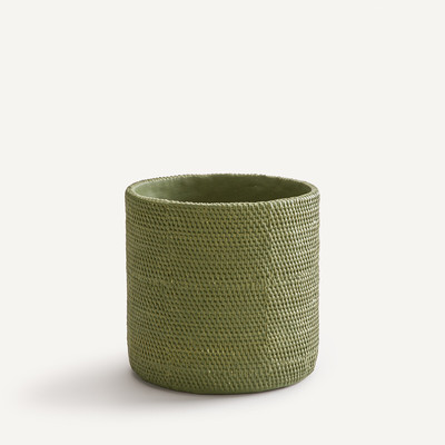 Cache-pot en grès H30 cm, Natte AM.PM