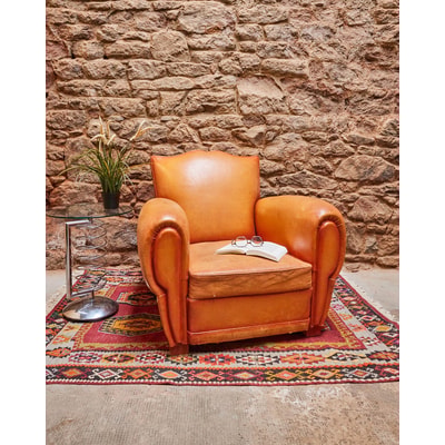 Fauteuil club des années 30 Ernest N°810 - Bon état DEBONGOUT