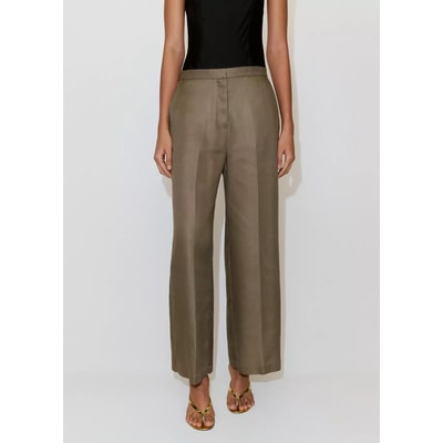 Pantalon lyocell taille haute MANGO