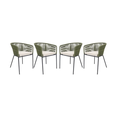 Fauteuil de jardin acier galvanisé et cordes (lot de 4) SANTOS SWEEEK