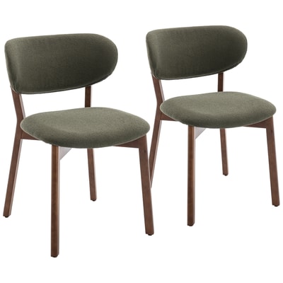 Lot de 2 chaises en bois et tissu boucle, AURA HAPPY GARDEN