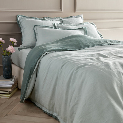 Alhanasia Washed Linen Duvet Cover with Double Fringe AM.PM