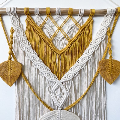Decoração de parede em macramé FALLEN I, Macramar MACRAMAR
