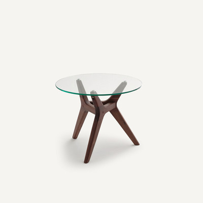 Salontafel notenhout ø50 cm, Maricielo AM.PM