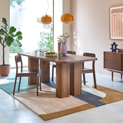 Rechteckiger Esstisch, Eichen- und Kiefernfurnier, 6 bis 8 Gedecke, LATTI LA REDOUTE INTERIEURS