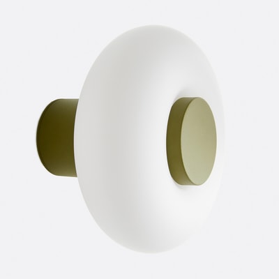 Wand- of plafondlamp, ijzer en opaline glas, diameter 21,5 cm, OMER LA REDOUTE INTERIEURS