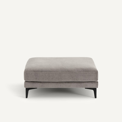 Repose-pieds en velours stone, MODERNISTE, design Emmanuel Gallina AM.PM
