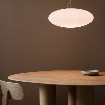 Hanglamp in mat glas, ovale vorm, Raeyes AM.PM
