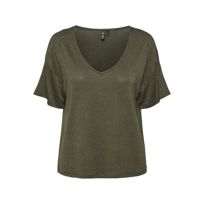 T-shirt oversized à fines rayures brillantes PIECES