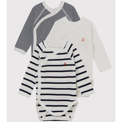 Set van 3 rompertjes met sluiting opzij PETIT BATEAU