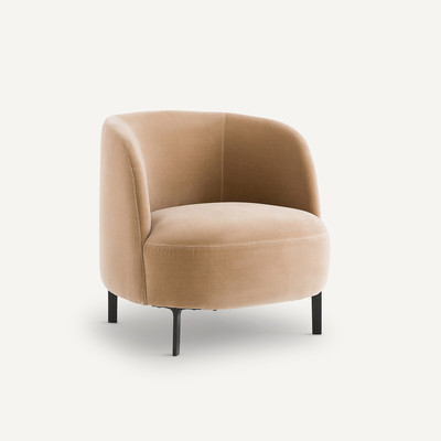 Fauteuil en velours pieds époxy noir, Xelif AM.PM