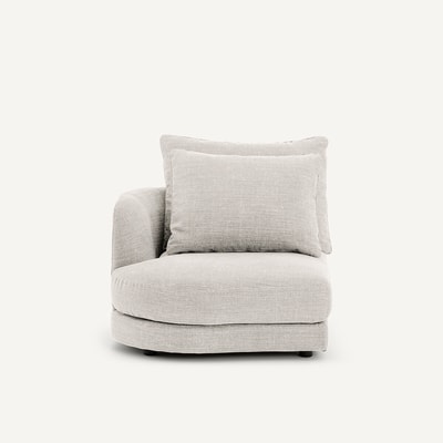 Demi-canapé gauche, arrondi, modulable en coton et lin, TIBERIO AM.PM