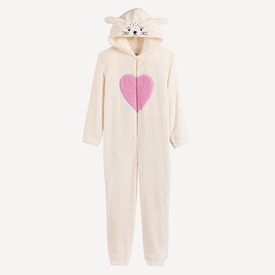 Fleece onesie met konijnenkap LA REDOUTE COLLECTIONS