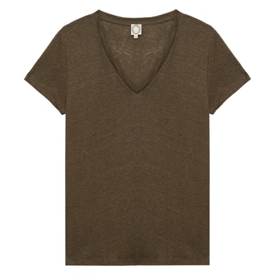 T-shirt Apolline en lin kaki INES DE LA FRESSANGE PARIS