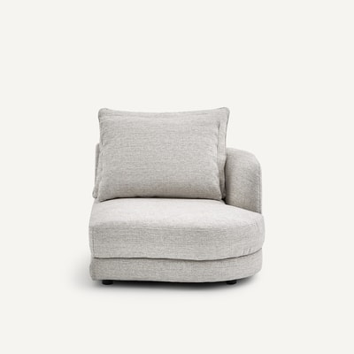 Demi-canapé droit, arrondi, modulable en toile jaspée, TIBERIO AM.PM