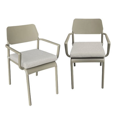 Lot de 2 fauteuils de jardin en aluminium Kaki clair HAVANA WILSA GARDEN
