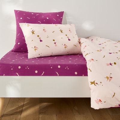 Prześcieradło z gumką dla dzieci Starry Princess, 30% bawełny z recyklingu, głębokość 25 cm LA REDOUTE INTERIEURS
