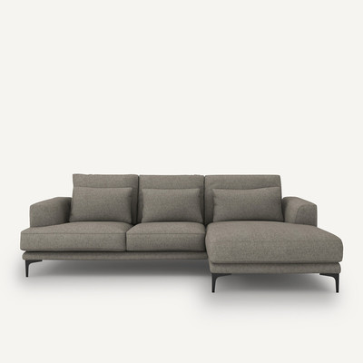 Ecksofa Marsile mit Ecke rechts, Strukturgewebe Viskose/Leinen AM.PM