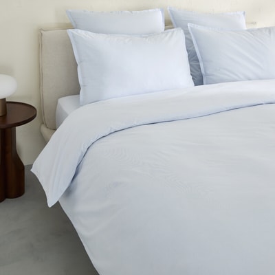Housse de couette en percale de coton lavé, rayée, 120 fils, SABBAL AM.PM