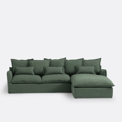 Canapé d'angle, 4 places, en polyester, ODNA LA REDOUTE INTERIEURS