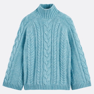 Kabelstrikket genser/genser med høy hals LA REDOUTE COLLECTIONS